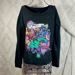 Marvel comics black sweatshirt size L
